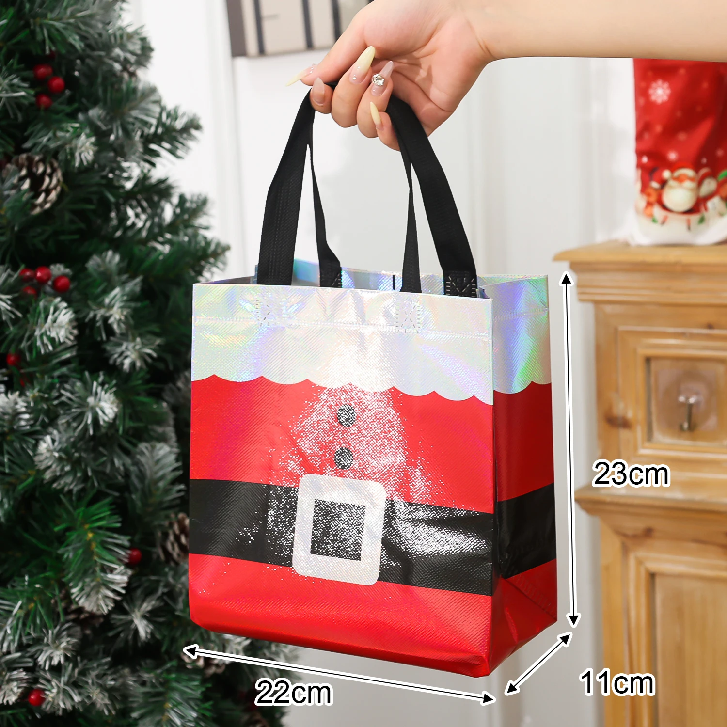 Рождественские пакеты из нетканого материала с Санта-Клаусом