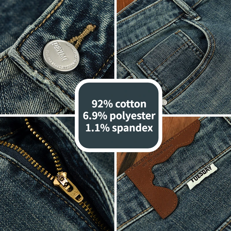 2023 Spring Summer New Vintage Jeans for Men Clothing Casual Washed Soft Cotton Streetwear Loose Oversize Men Trousers A1011