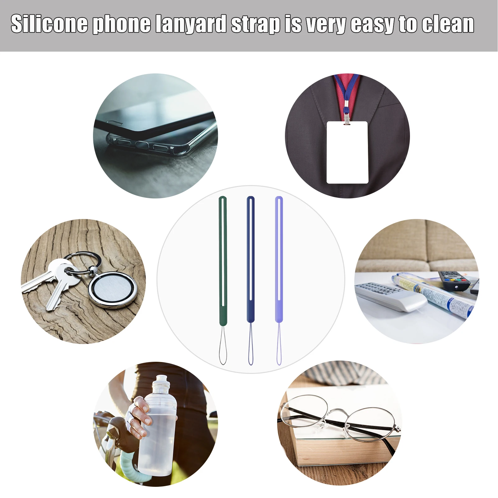 3 шт. ремешок на запястье маленькие короткие силиконовые резиновые Подвески