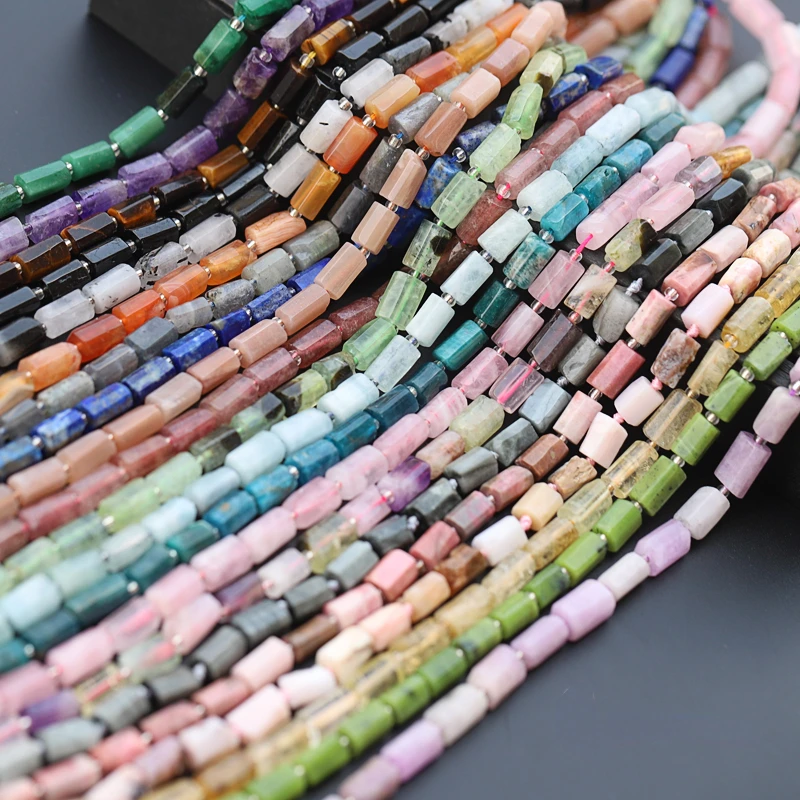 

New Natural Crystal Beads Cut Cylindrical Rectangular Bead Aquamarine Sparkling Stone DIY Loose Bead Accessories Wholesale