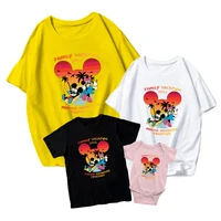 mother and daughter fashion casual summer disney mickey and minnie print adult unisex crew neck comfortable holiday versatile