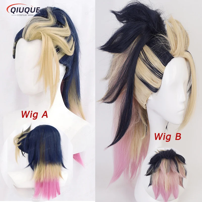 Ponytail Wig Lol Akali Heat Resistant Synthetic Hair Halloween Party Wigs + Free Wig Cap