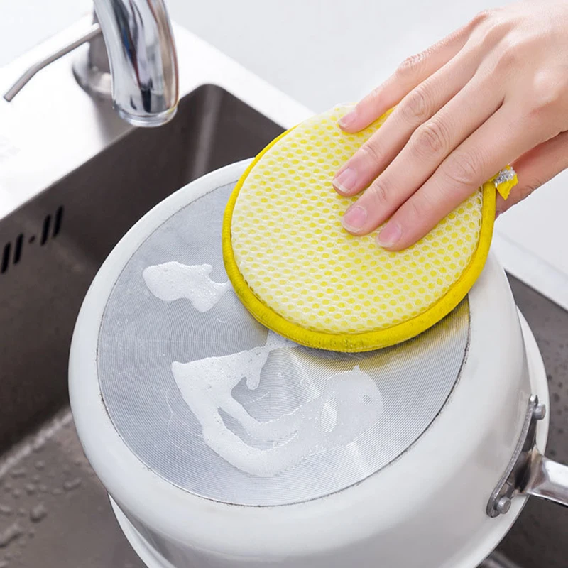 

5Pcs Double Side Dishwashing Sponge Pan Pot Dish Wash Sponges Household Cleaning Tools Kitchen Tableware Dish Washing Brush