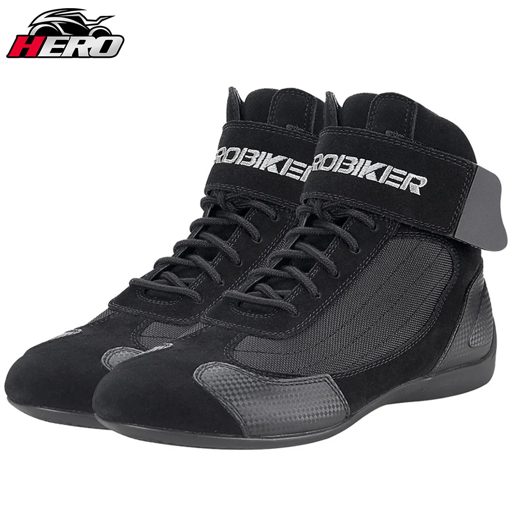Enlarge Breathable Motorcycle Riding Boots Men's Shoes Racing Off-road Waterproof Boots Portable Strap System Wear-resistant Protective