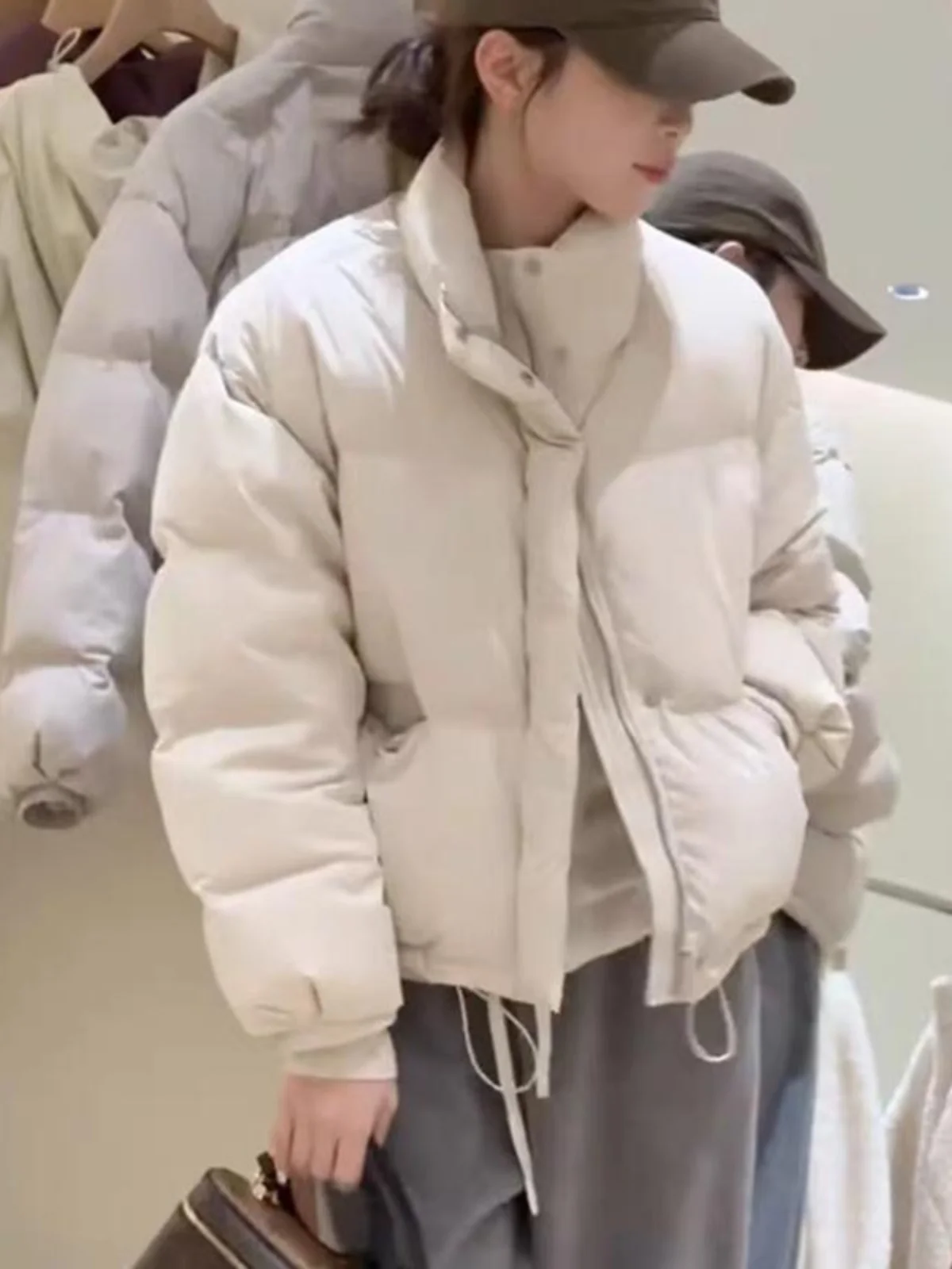 2024 новинка зимы короткий пуховик с воротником-стойкой женский маленький супер