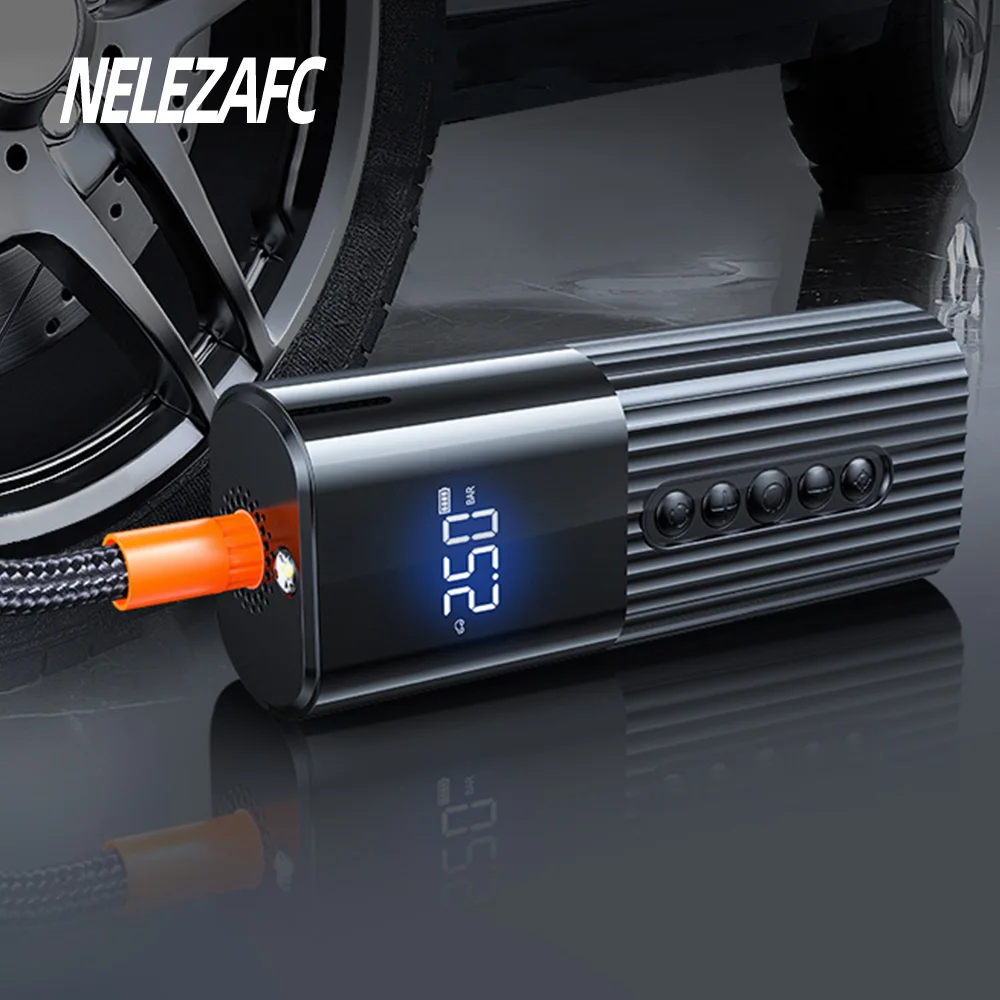 Air Pump Led Light Digital Display Auto Motorcycle Bicycle Tyre Inflatable Pump