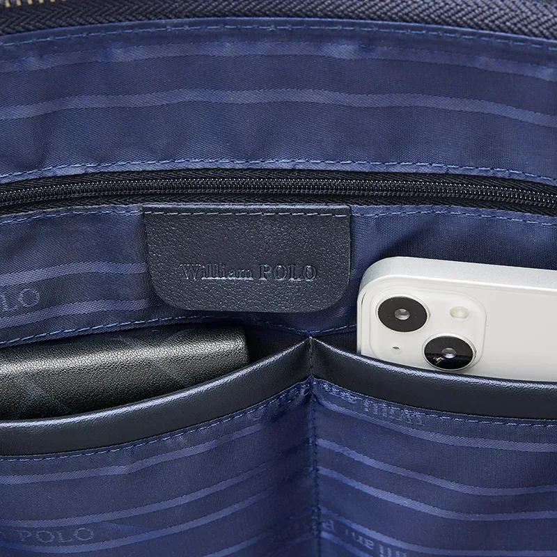 WILLIAMPOLO мужская сумка модная кожаная через плечо мужской деловой портфель для