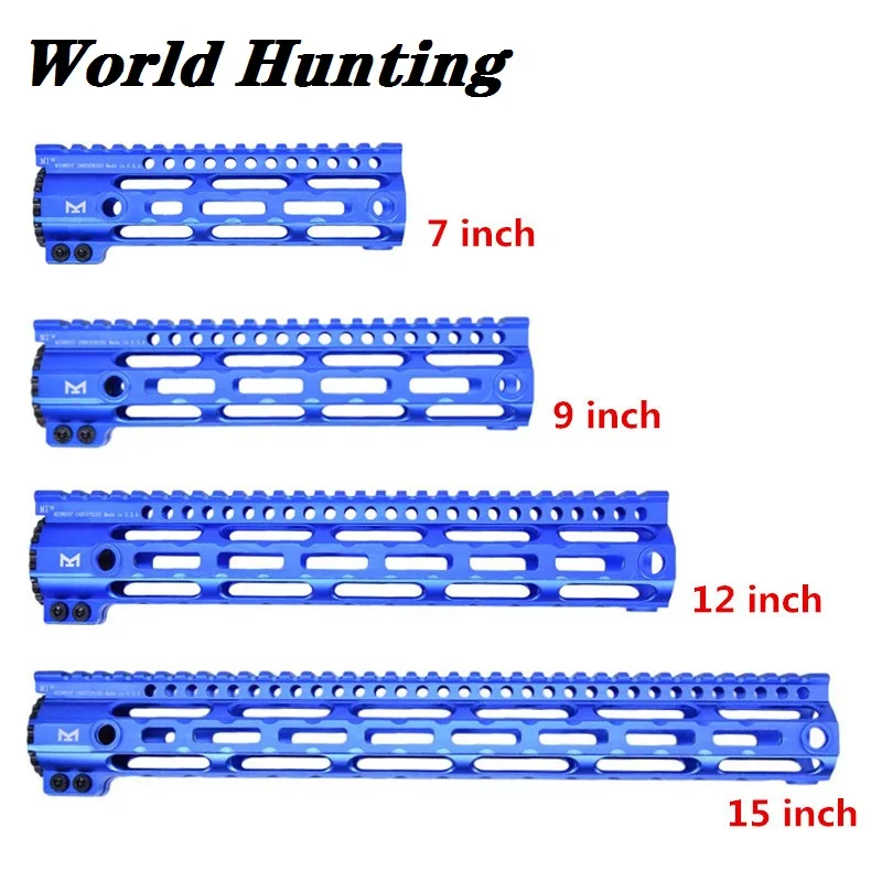 

Голубой высококачественный штатив M4 MLOK 7 "9" 12 "15" тонкий свободный Поплавковый защитный рельсовый кронштейн для Пикатинни