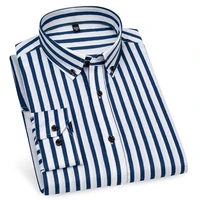 2022 new spring autumn casual male stripe long sleeve elastic comfortable business men shirts
