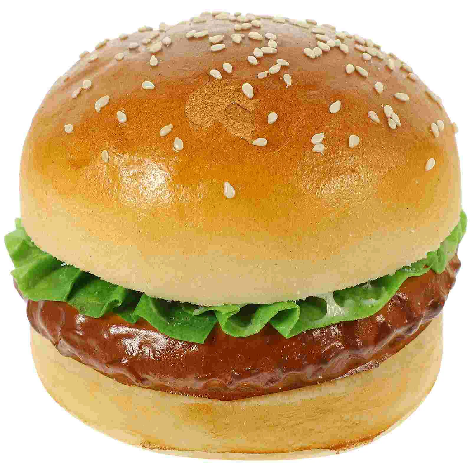 

Burger Fake Toy Model Simulation Artificial Fast Prop Decoration Play Kitchen Pretend Photo Realistic Props Pu Bread Dog Bakery