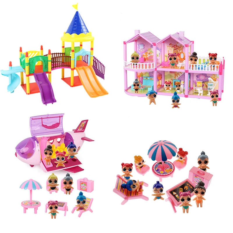 

LOL Surprise Dolls Sister Accessories Ball house plane villa Car omg Genuine Original figure Toys kids Girl Birthday party Gift