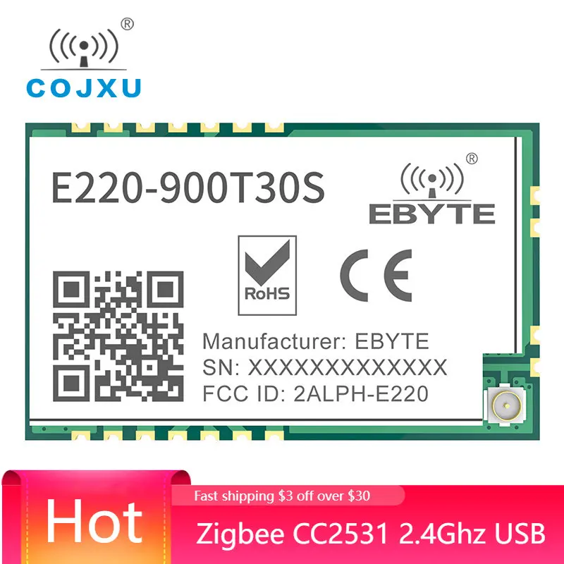 

E220-900T30S LLCC68 30dBm 10km Range RSSI ISM 868MHz 915MHz FSK SMD UART Tranceiver LoRa RF Module