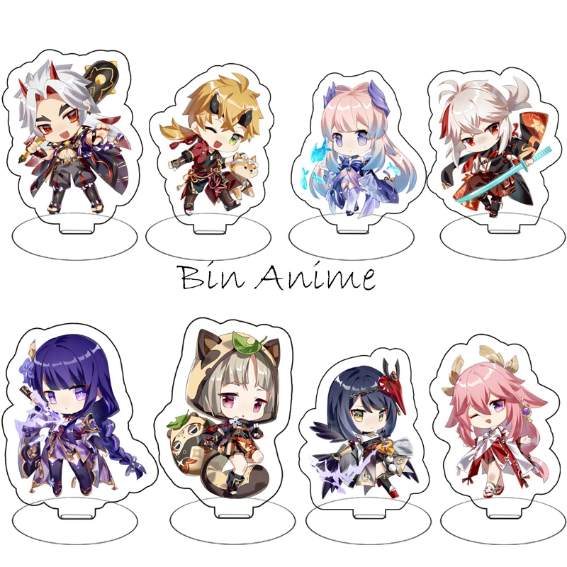 

Anime Genshin Impact Shogun Zhongli Xiao Figure Sara Kokomi Kazuha Game Acrylic Stand Model Plate Collection Fans Gift