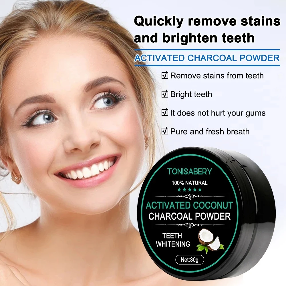 

Coconut Shell Activated Carbon Teeth Whitening Tooth Powder 30g Teeth Whitener Powder Oral Hygiene Dental Tooth Care