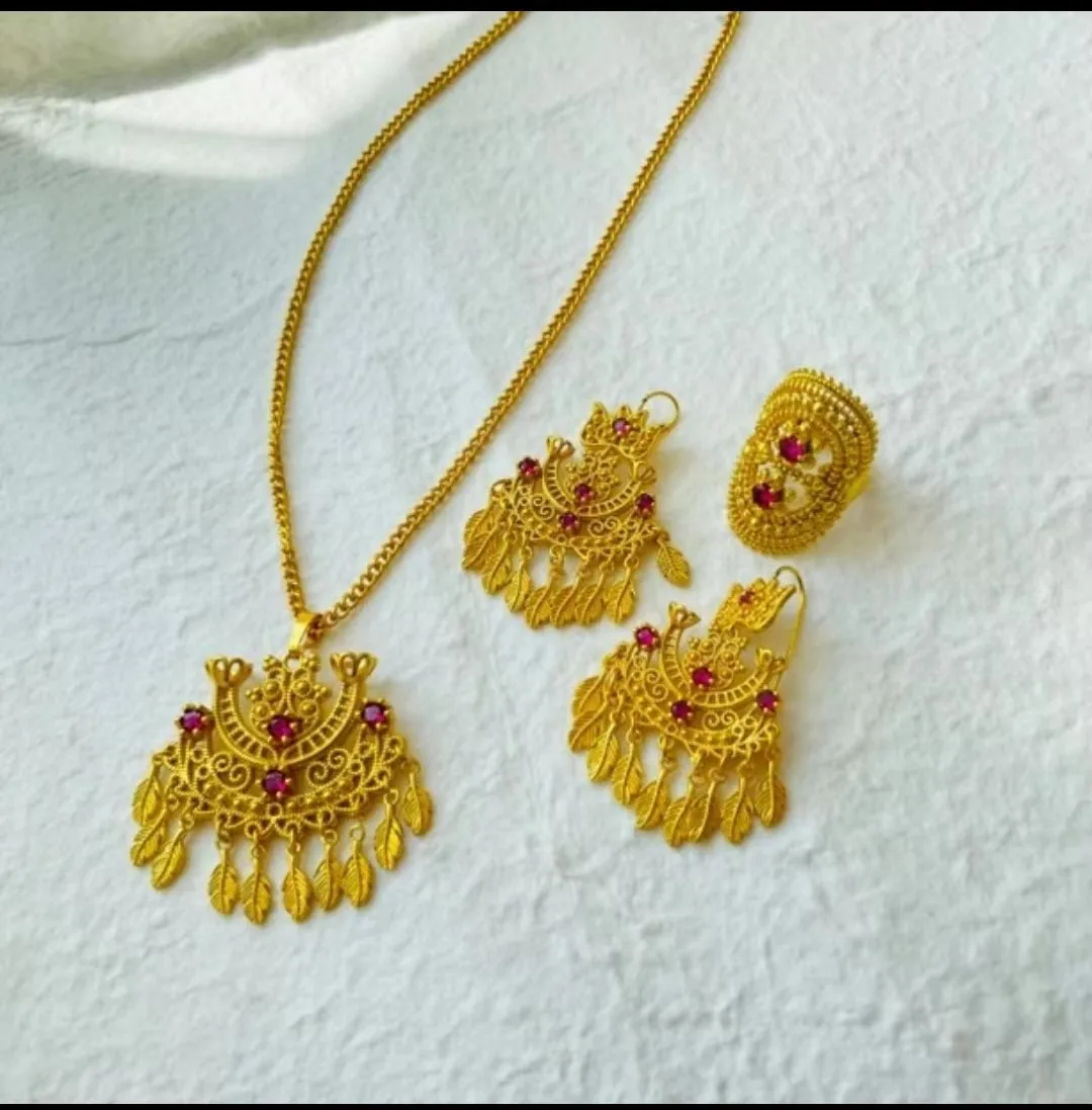 Ожерелье серьги кольцо набор украшений для женщин Bu10250 3 шт.