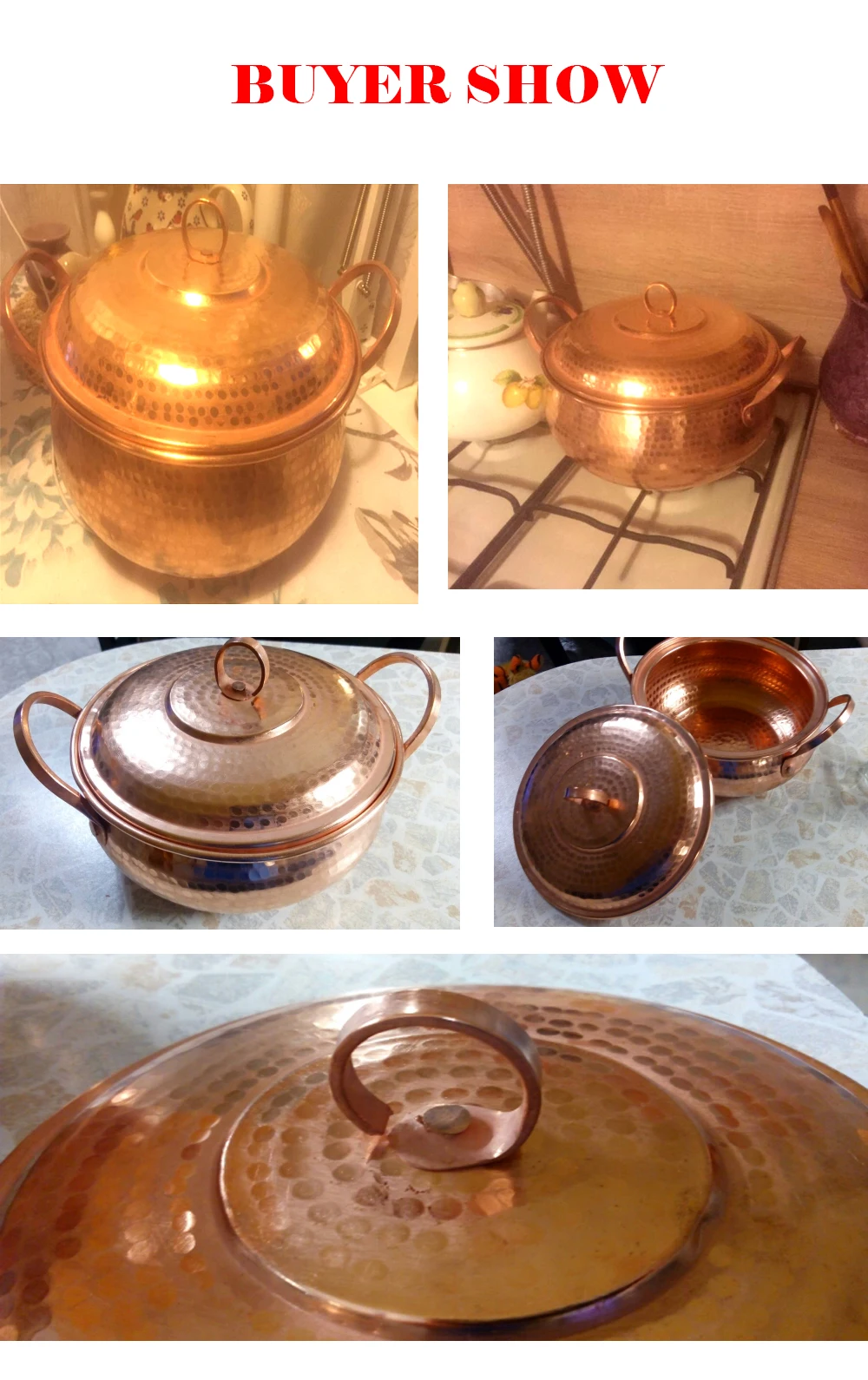 Медная кастрюля для супа тушения пароварка ручной работы газовая плита кухонная