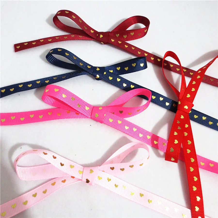 

1cm Love Bronzing Rib Ribbon Gift Bag Bronzing Cake Polyester Ribbon Ribbon Gift Box Strap 511