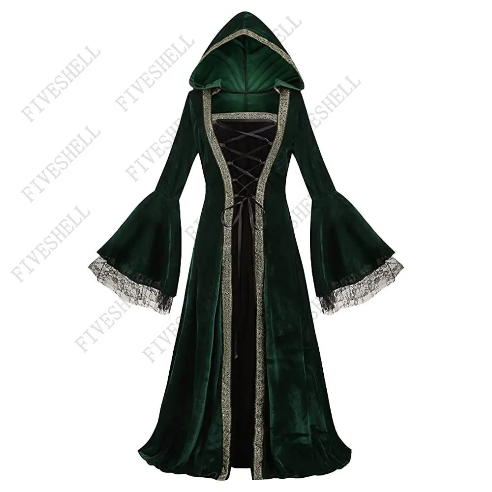 MedievalWomen Celtic платье до пола Косплей костюмы Карнавал среднего возраста