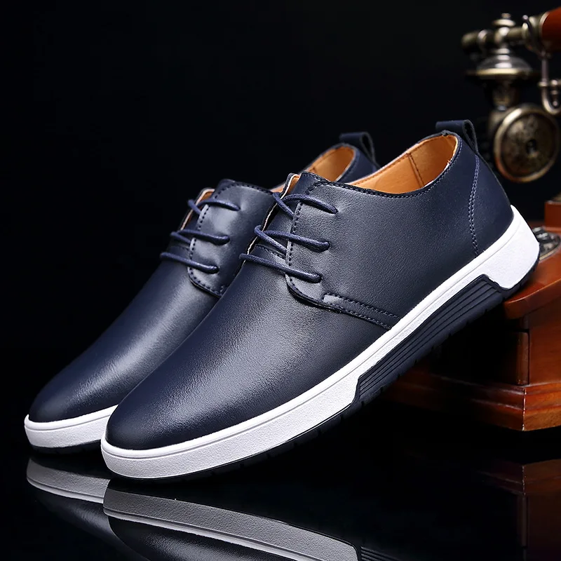 

Men's Leather Casual Shoes Brand Comfortable Dress Shoes for Men Lace Up Oxfords Shoes Fashion Mocassins Homme Plus Size 38-50