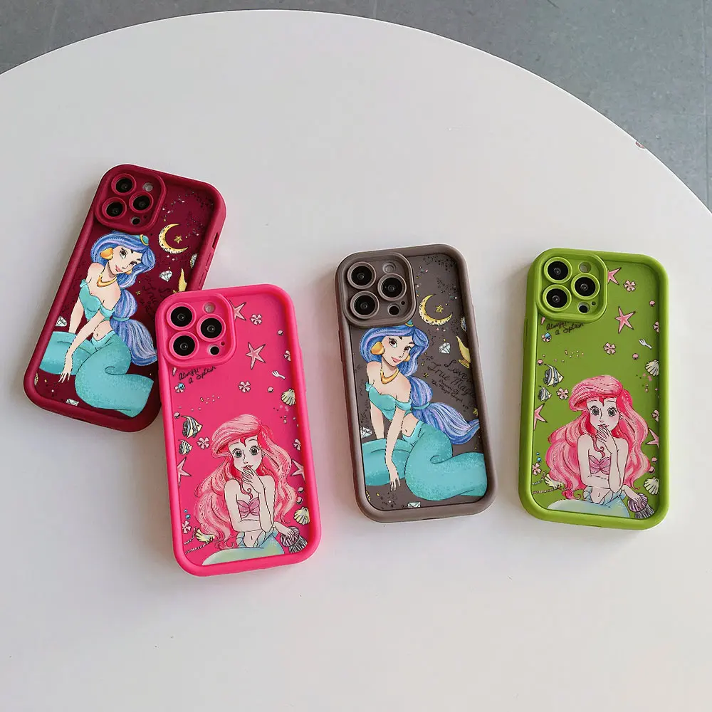 Чехол для телефона Cute Ariels Princess Jasmine Xiaomi Redmi 9A 9C 10 10C 12 12C K20 K30 K40 K50 Note 11 Pro 4G 5G Back Cover
