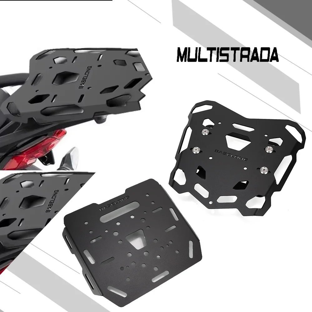 Фото Новый для DUCATI MULTISTRADA V4 V4S 2021-2024, задняя багажная полка для мотоцикла, чехол, верхняя коробка, опорный держатель, кронштейн, алюминий №1