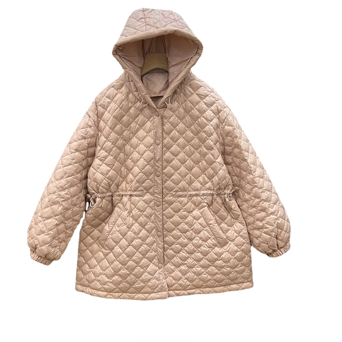 2022 New Down Jacket for Women Korean Loose Light Thin Hooded White Duck Down Coat Long Sleeve Kurtki Damskie جاكيت نسائي H878