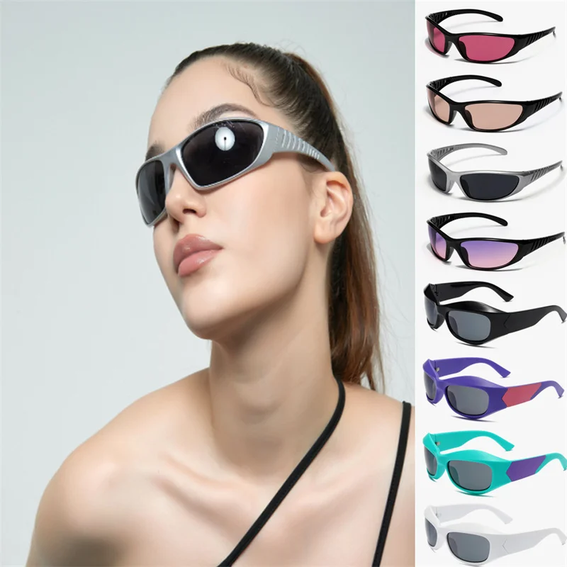 

2023 Fashion Rectangular Sunglasses for Women Man Vintage Outdoor Cycling Sports Hip Hop Punk Sun Glasses UV400 Eyeswear