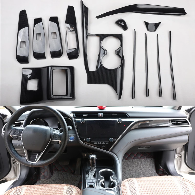 

carbon fiber car interior accessories toyotas camry 2018 2019 2020 2021 2022 2023 xv70gear panel window lifter switch kit modify