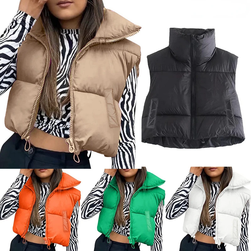 

2024 Women Autumn Winter Vest Sleeveless Jackets Waistcoat Clothing Warm Coats 2023 Luxury y2k Padded Puffer Vest Female Clothes