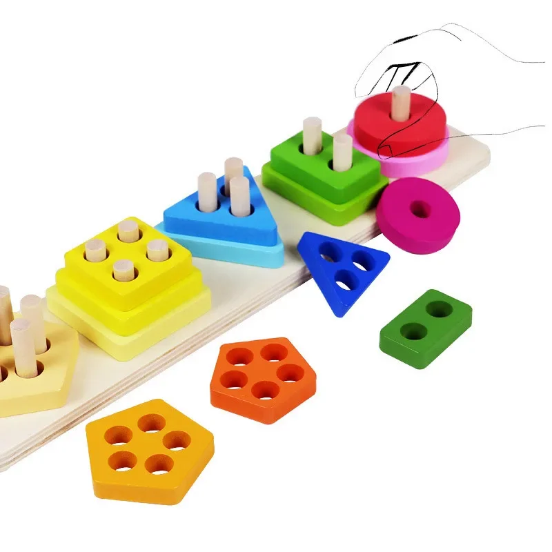 

Деревянные игрушки Монтессори для детей, деревянные игрушки для сортировки и укладки для малышей, образовательная форма, сортировщик цветов, подарки для дошкольников и детей