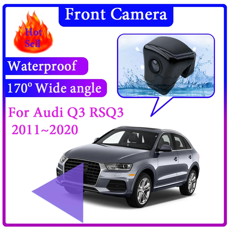

For Audi Q3 RS Q3 8U F3 2011~2020 Car LOGO Front View Camera Night Vision HD Wide Angle Degree Embedded Blind Spot Area Camera