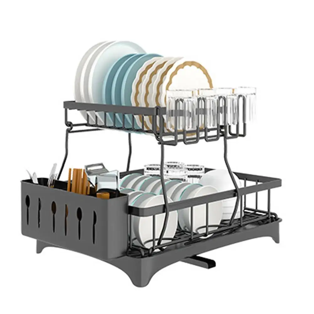 

Сушилка для посуды, сушилка для посуды из нержавеющей стали, 2 уровня