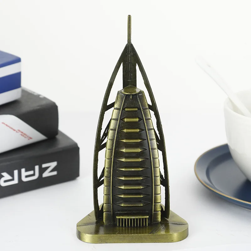 

Souvenir Building Dubai Tower Model Metal World Famous Landmark Building Model Home Office Decor Ornaments
