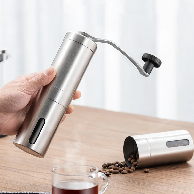 

Manual Ceramic Coffee Grinder Stainless Steel Adjustable Coffee Bean Mill Clean Kitchen Tools Portable Conical Coffee Grinder