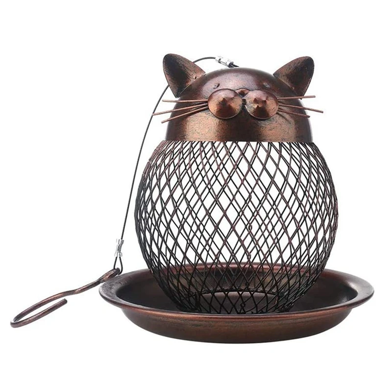 

Кормушка для птиц на открытом воздухе, подвесная уличная кормушка для сада, двора, в форме кошки