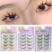 new hand false eyelashes tapered cross messy natural lolita devil fairy wispy long lash extension daily dating eye makeup tools