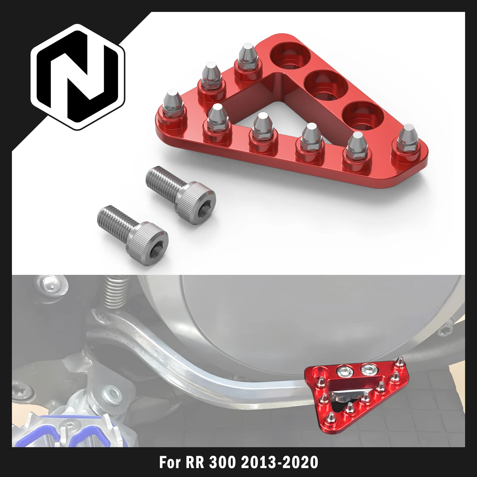 Фото NICECNC для Beta RR 300 2013-2020 RR 200 250 300 390 430 450 480 500 Xtrainer 300 X-Trainer, задняя тормозная педаль, наконечник рычага №1