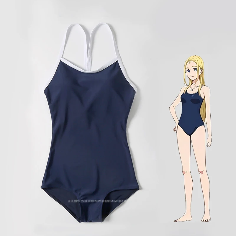 

Anime Summer Time Rendering Cosplay Costume Ushio Kofune Sexy Camisole Tight Fitting Swimwear Women Girls One Piece Swimsuit
