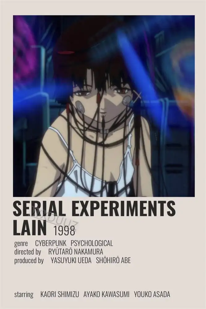 

Винтажный аниме постер Serial Experiments Lain печать на холсте