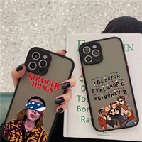 stranger things american tv show phone case matte transparent for iphone 7 8 11 12 13 plus mini x xs xr pro max cover