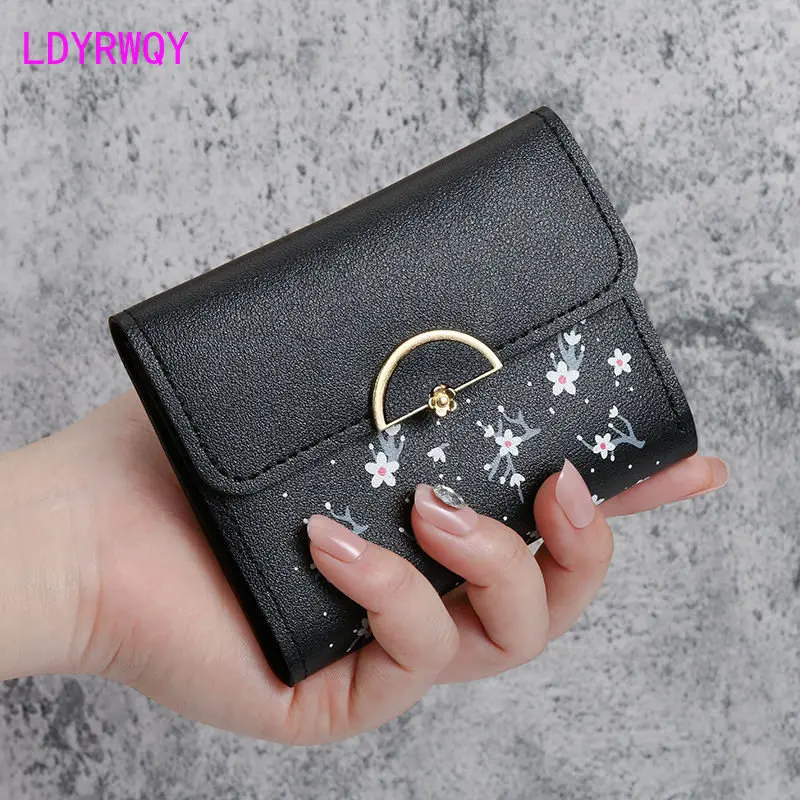

New Wallet Female Student Wallet Antique Han Element Zero Wallet Lovely Folding Forest Small Wallet Dual purpose Card Bag