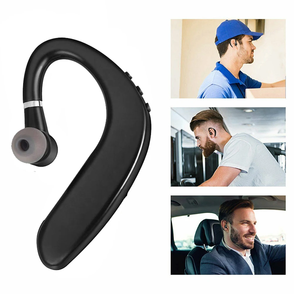 

S109 Wireless Bluetooth-compatible Earphone Single Ear Hook Business Stereo Headset Waterproof Sports Earbud With Microphone