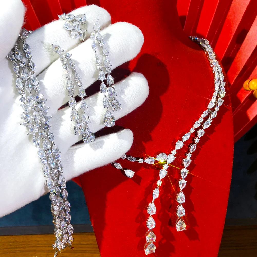 GODKI Роскошные геометрические 4 шт. ОАЭ набор украшений для женщин Свадебная