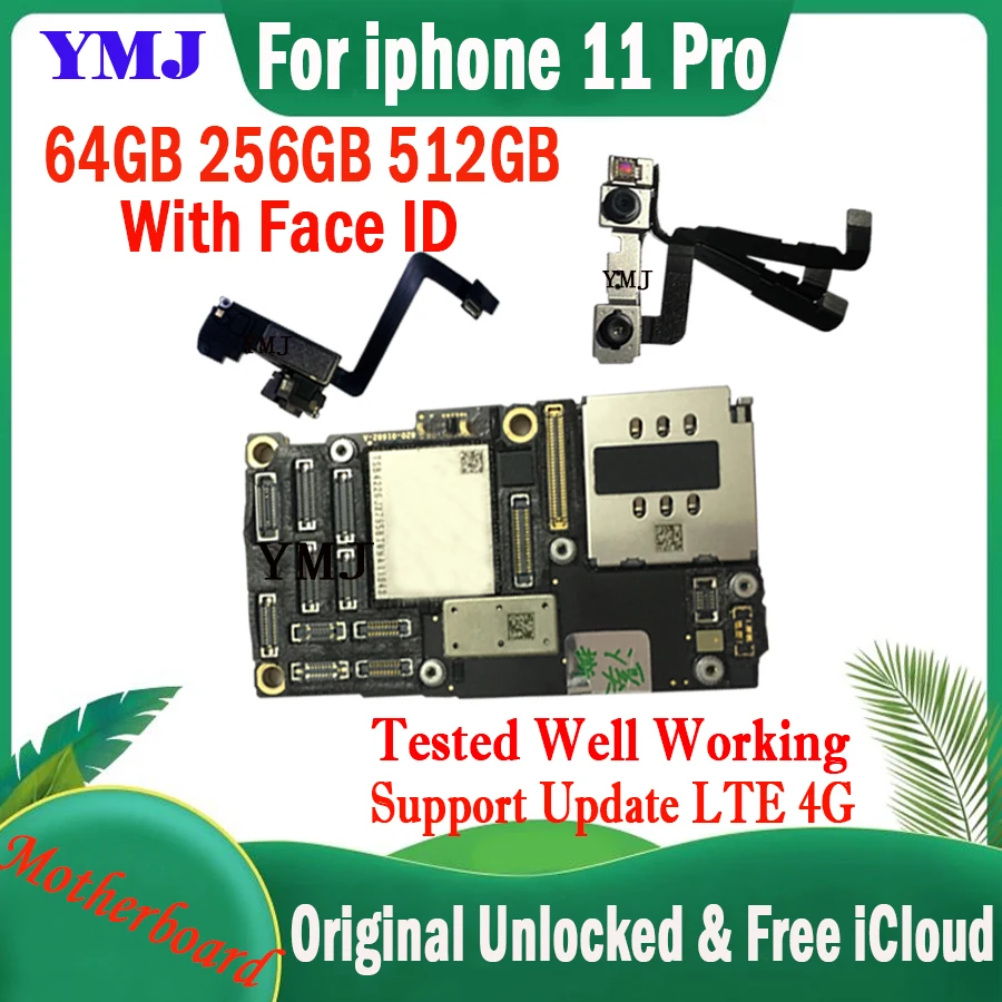 

No ID Account For iPhone 11 Pro Motherboard Original Unlocked IOS Update 4G LTE Mainboard Clean iCloud Logic Board With NO Face