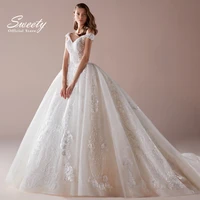 luxury elegant wedding dress silky organza with princess ball gown boat neck sleeveless bride gowns backzipper backless applique