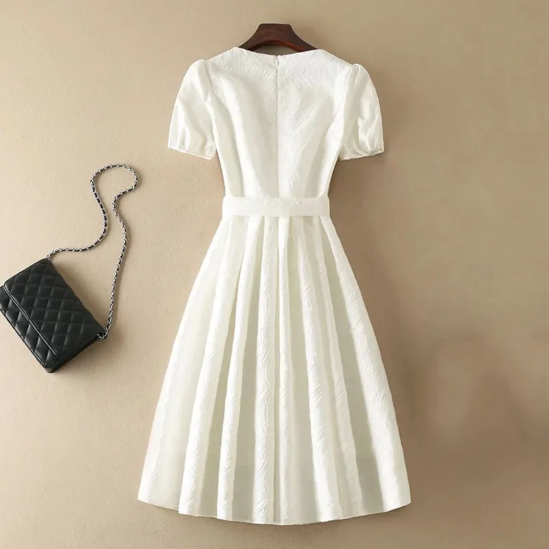 Весенне-осеннее женское модное однотонное платье Vestidos, французское женское платье средней длины, длинные платья с круглым вырезом, расширенные ощущения (art.: 3920cc900942e) - 3920cc900942e