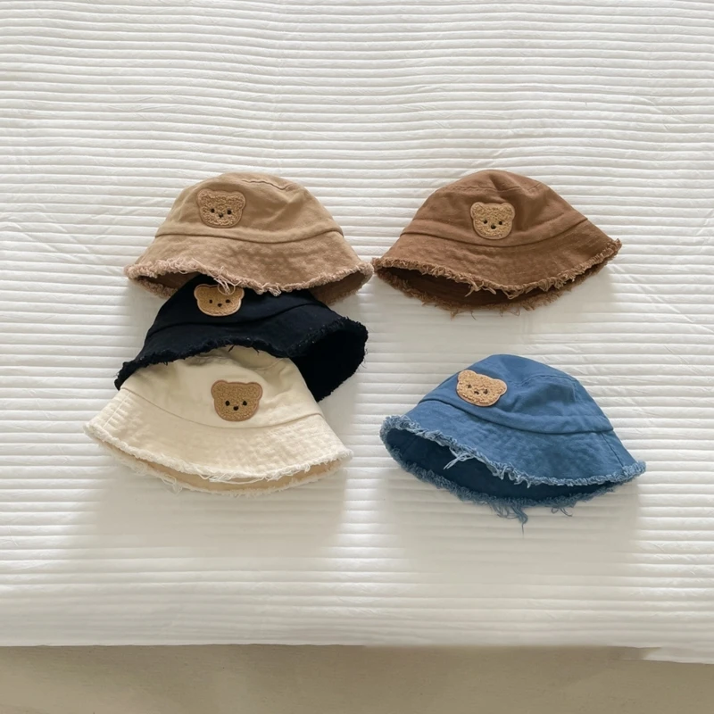 

Lovely Bear Toddler Fisherman Cap Cartoon Bear Kids Outdoor Sun Hat Children Fishing Hat Suiatble for Summer Adventures
