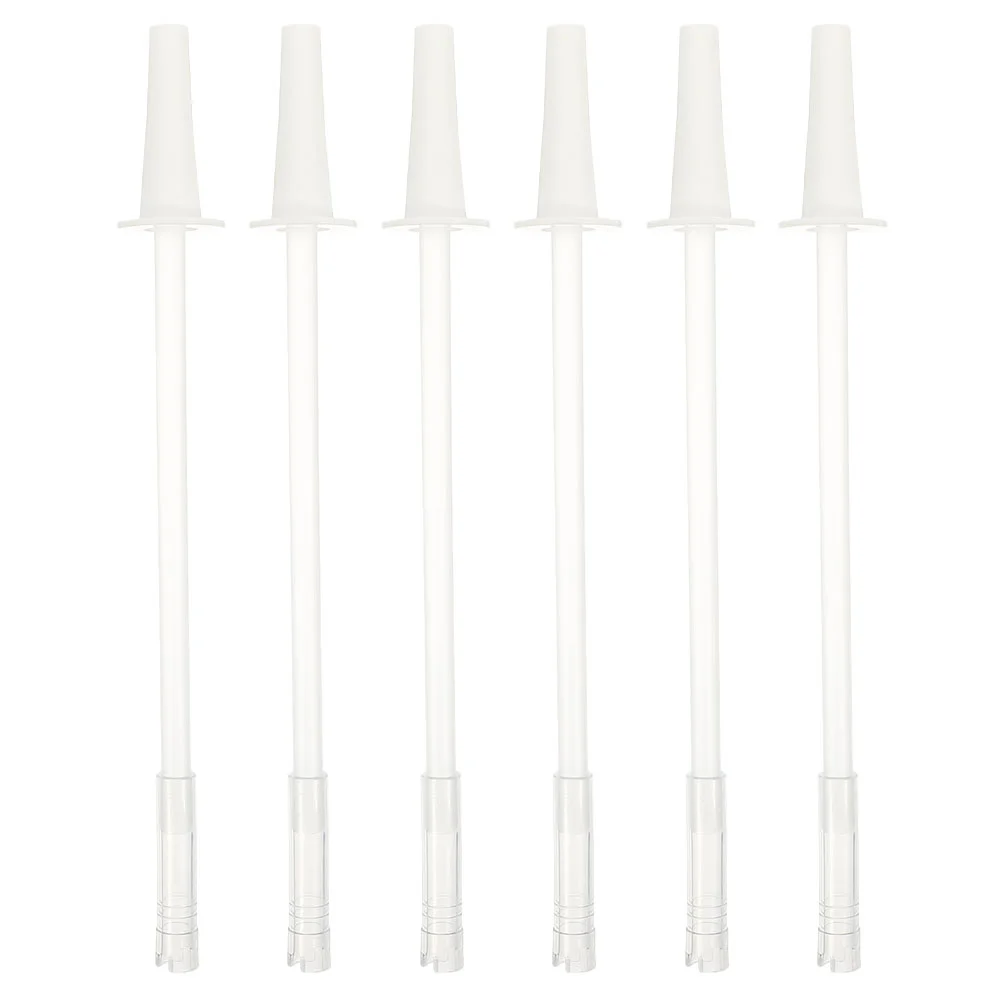 

6 Sets Pot Belly Cup Straw Wear-resistant Tumbler Replaceable Silicone Straws Washable Straight DIY Water Bottle
