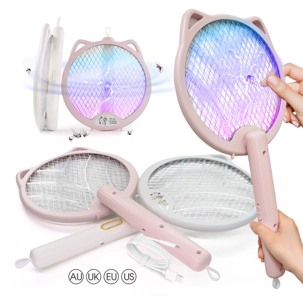 

Smart USB Rechargeable Electric 1200mAh 3000V Mosquito Zapper Bug Zapper Home Garden Insect Killer Racket Against Flies Moths