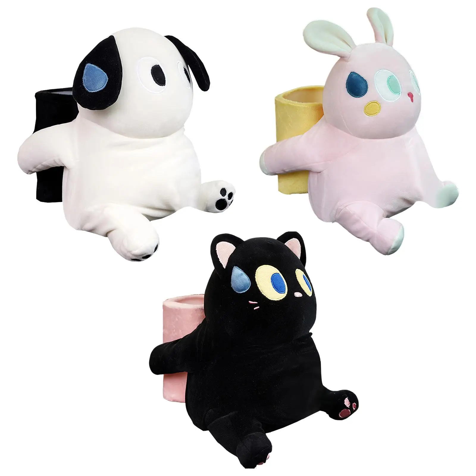 

Tissue Container for Car with Car Garbage Can Easy to Install Storage Bucket Bathroom Accessories Cute Plush Tissue Holder